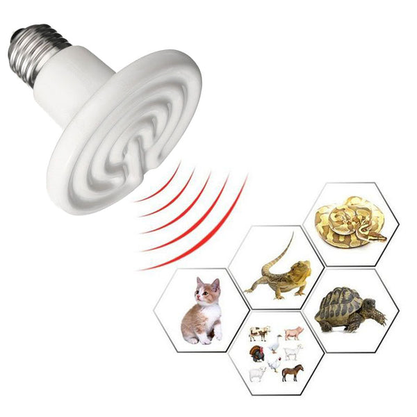 Бяла керамична инфрачервена крушка 75W (к-кт 10 броя)
