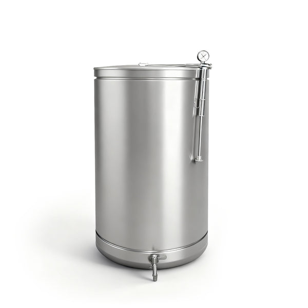 Съд от неръждаема стомана 102 л с плаващ капак и кран