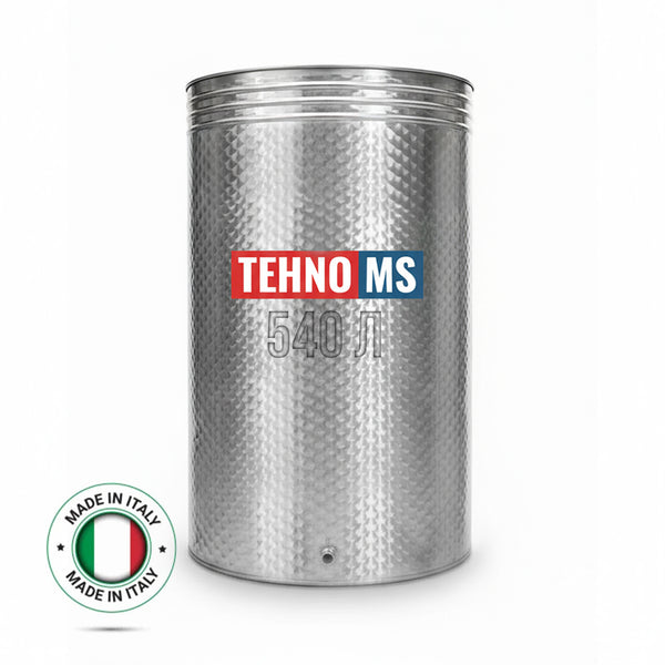 БЪЧВА ОТ НЕРЪЖДАЕМА СТОМАНА ОТ ИТАЛИЯ С ПЛАВАЩ КАПАК И КРАН 540Л